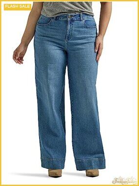 High Rise Trouser Jeans for Women Plus Size Stretch Denim